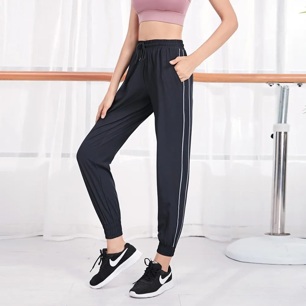 

Vansydical 2020 Women's Stripe Sweatpants Quick Dry Running Jogging Pants Outdoor Workout Excise Trousers Reflective