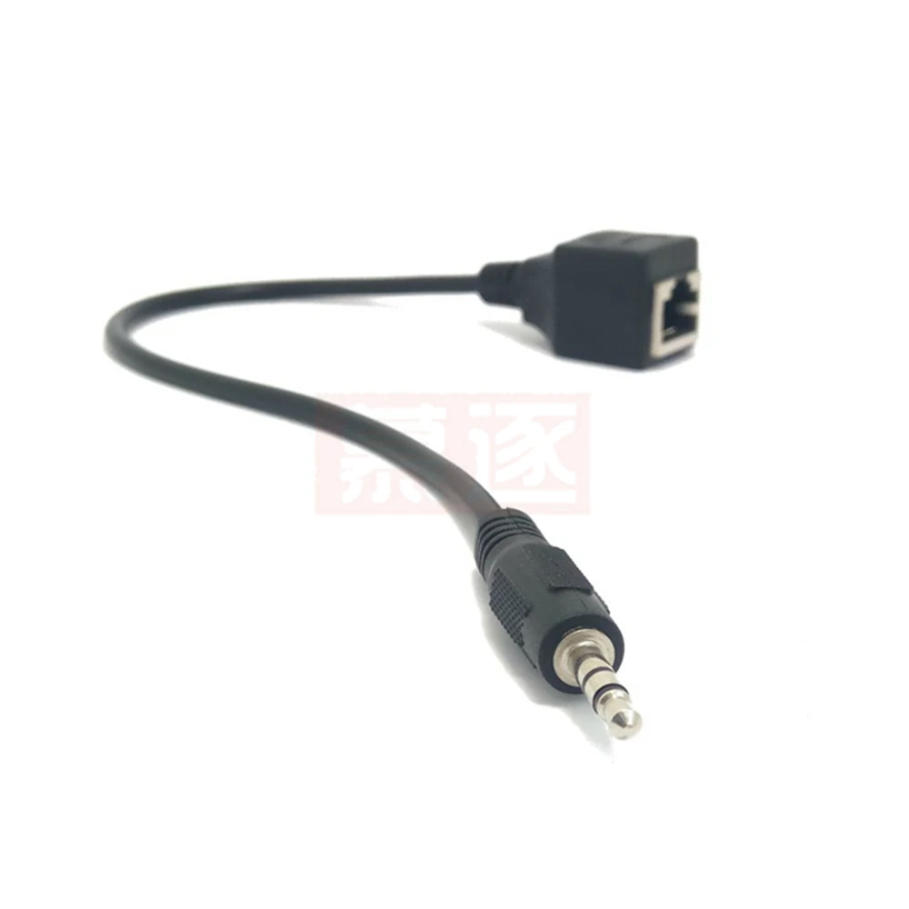 3.5mm męska wtyczka Audio kabel do sieci Ethernet RJ45 kabel akcesorium FE13