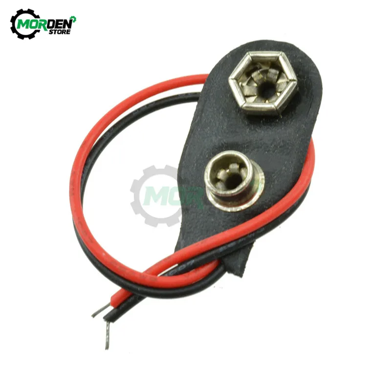 10pcs Battery Adapter Snap Connector clip Lead Wires holder DC 9V jack Clip Power cable For Arduino DIY Jack