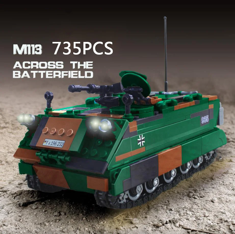 Modern Military Germany Mtw M113 Armoured Personnel Carrier Batisbrick Building Block Ww2 Vehicle Brick Toy Collection For Gift