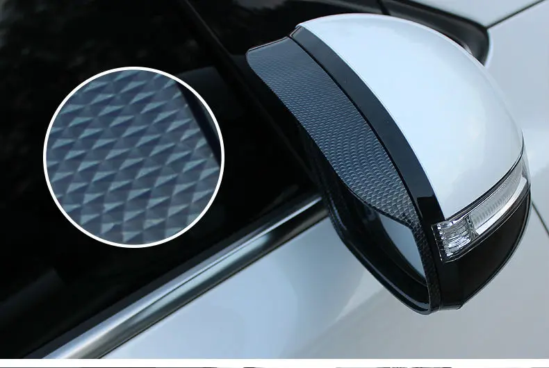 Carbon Fiber Car Styling Rearview Mirror Rain Eyebrow Rainproof Flexible Blade Protector Accessories For Kia  Sportage 2016 2017