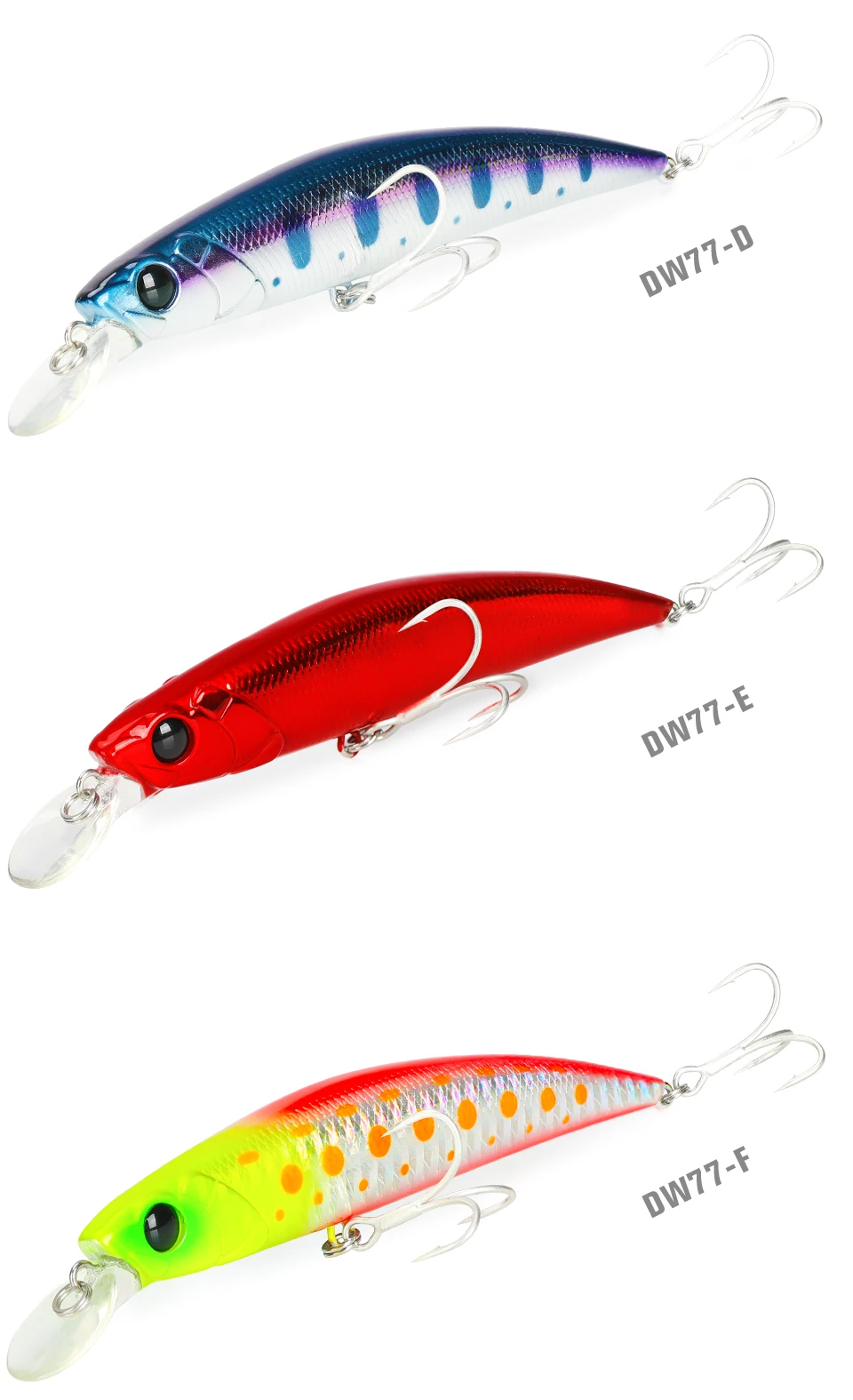 TSURINOYA 110S Sinking Minnow DW77 110mm 22g Großer Kunstköder für Forellen, Hechte, Wolfsbarsche, Meeresangeln, Jerkbait, Wobbler – Detail 16