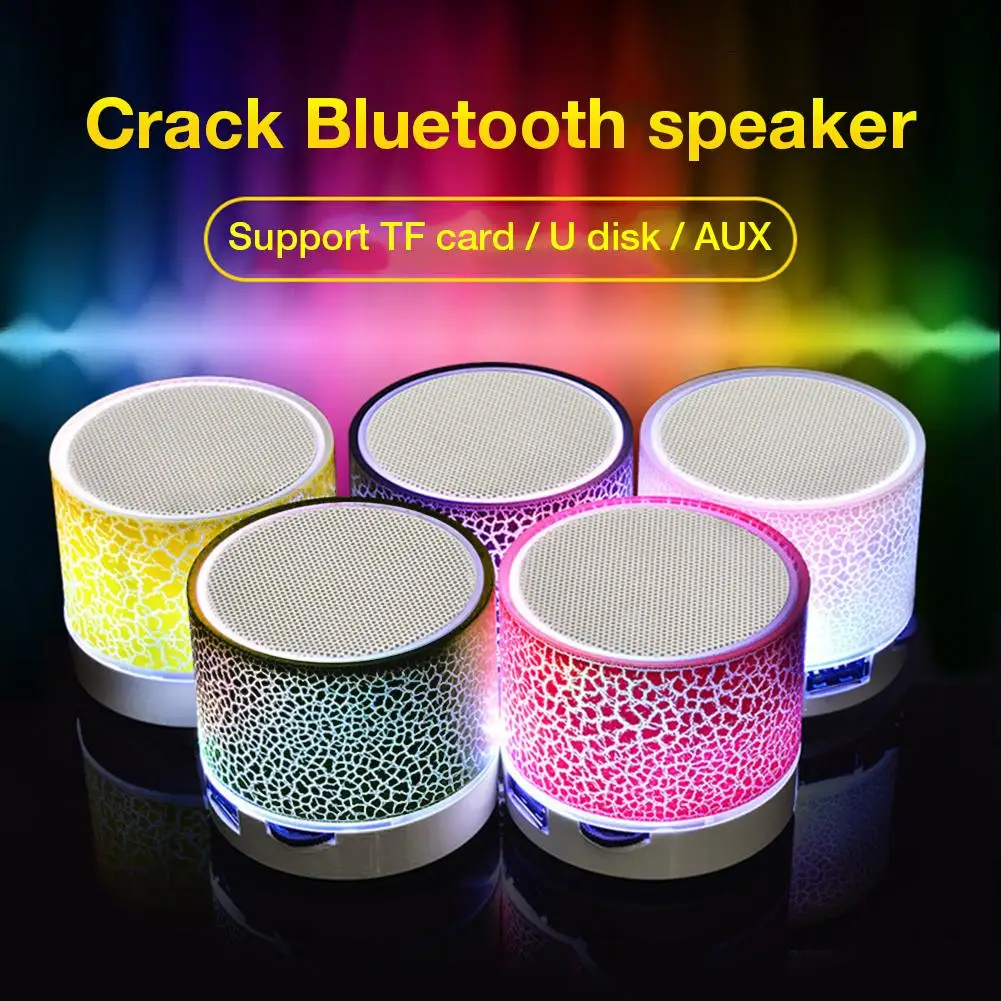 Wireless Bluetooth Colorful Light Small Crack Sound Speaker Audio Mobile Phone Mini Subwoofer Support TF Card / U Disk / AUX