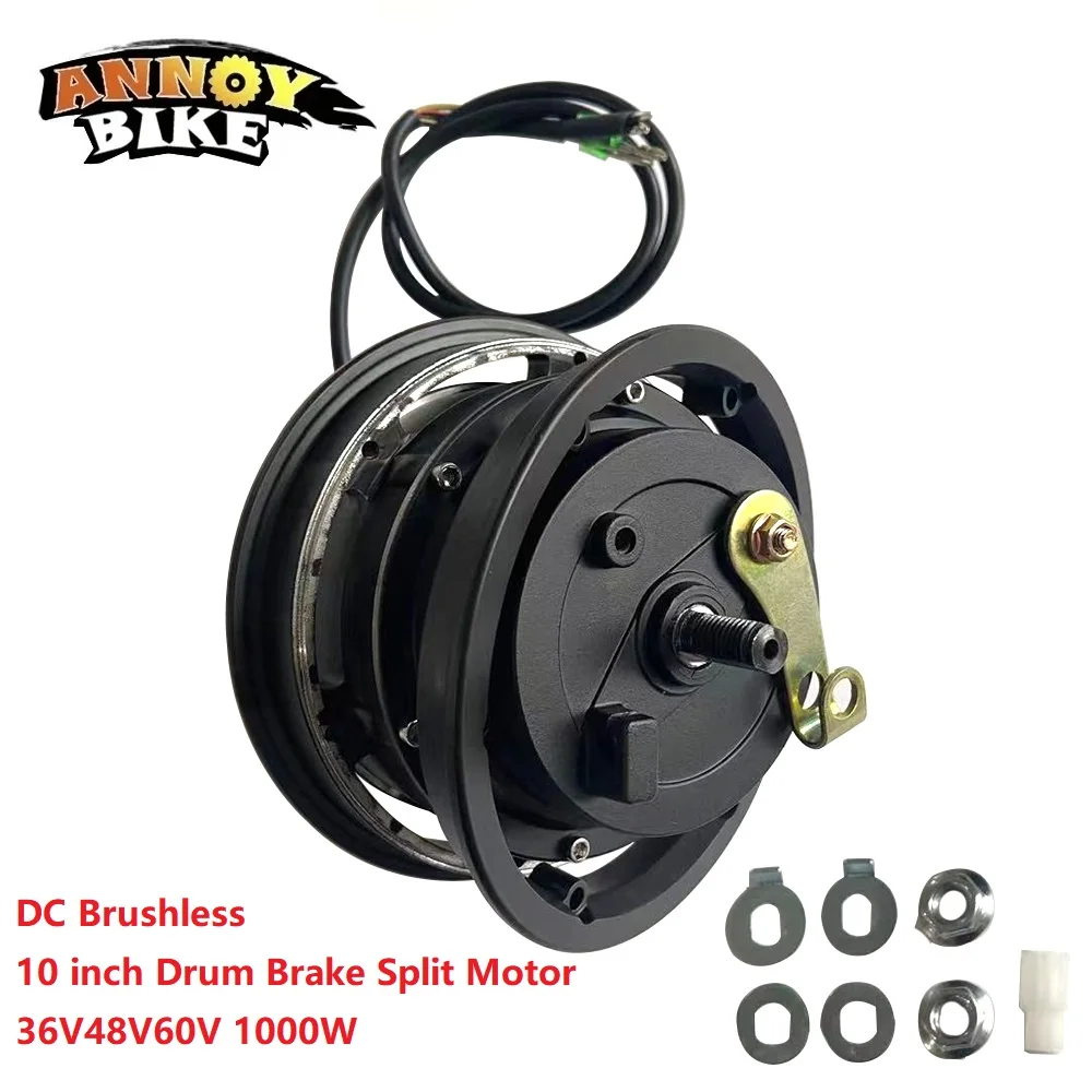 

DC Brushless 10 inch Split Motor Drum Brake 36V48V60V 1000W Scooter Hub Motor Electric Bike