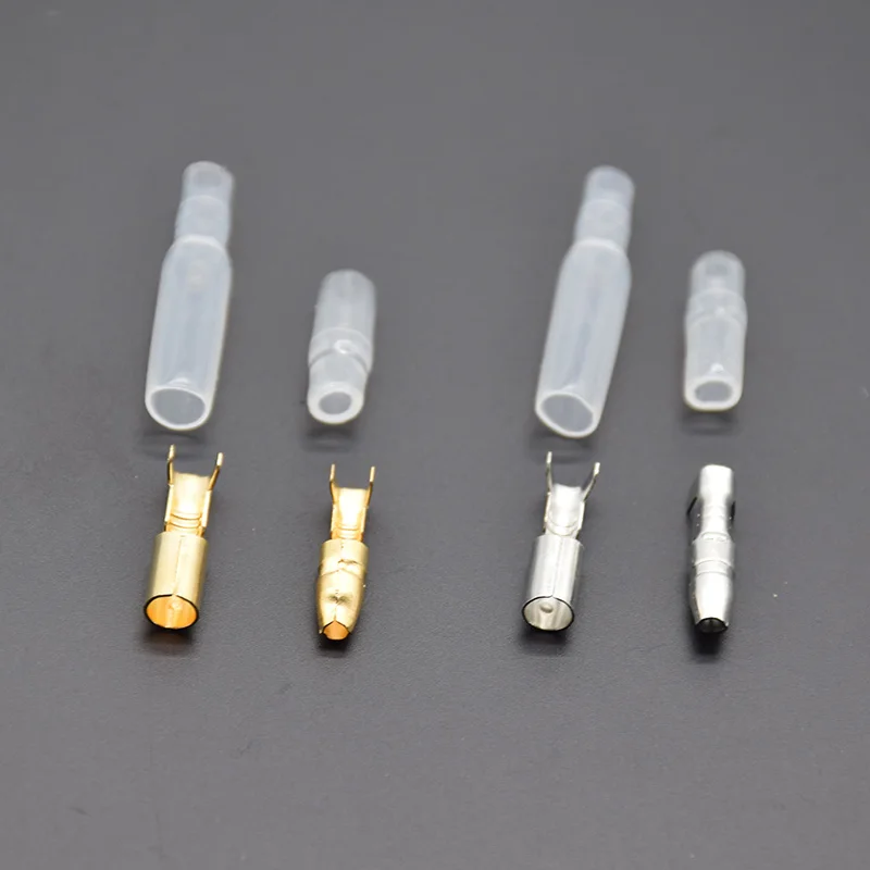 100 sztuk/25 zestawów samochodów Auto motocykl Bullet terminaly 4mm męski żeński drut Bullet złącza zaciskane Terminal z osłoną izolacyjną