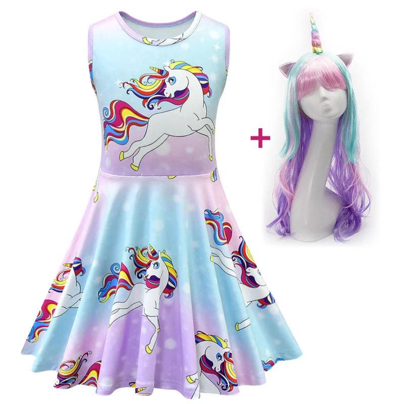 Unicorn Dress Girl Summer Princess Baby Party Frocks For Kids Vestidos Infantil Roupas Infantis Menina Toddler Haloween Costume