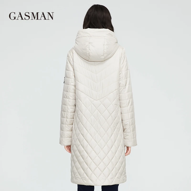 GASMAN-gabardina larga informal para mujer, chaqueta a la moda, talla grande, 2022