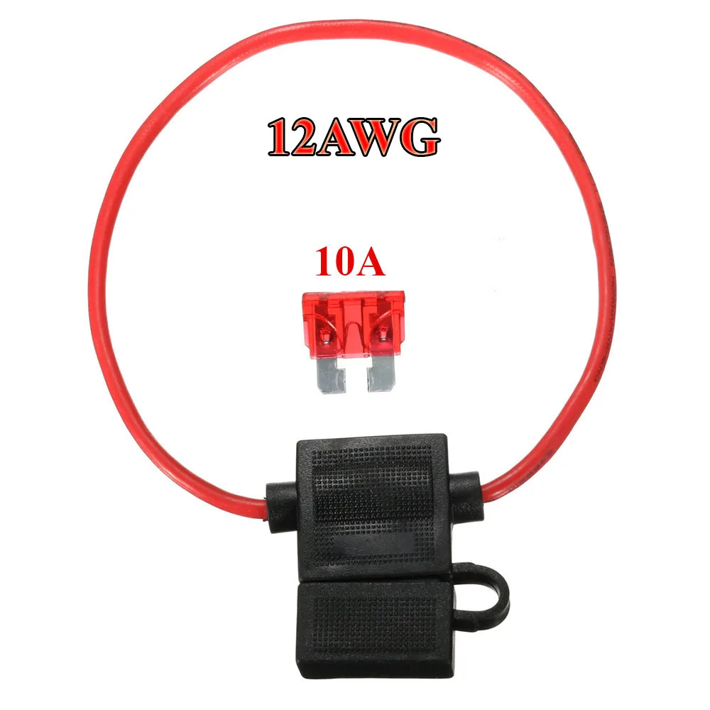 1 PCs 12 AWG fuse holder on wire, waterproof connector, fuse standard, car holder