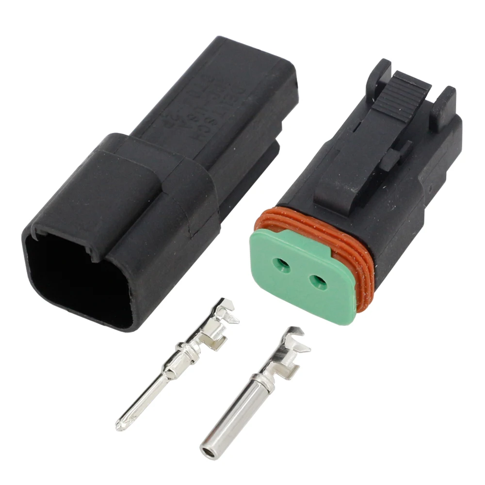 Black 5 Sets 2 Pin/Way DJ3021Y-1.6-11/21 DT Connectors DT04-2P/DT06-2S Automobile waterproof wire electrical connector plug