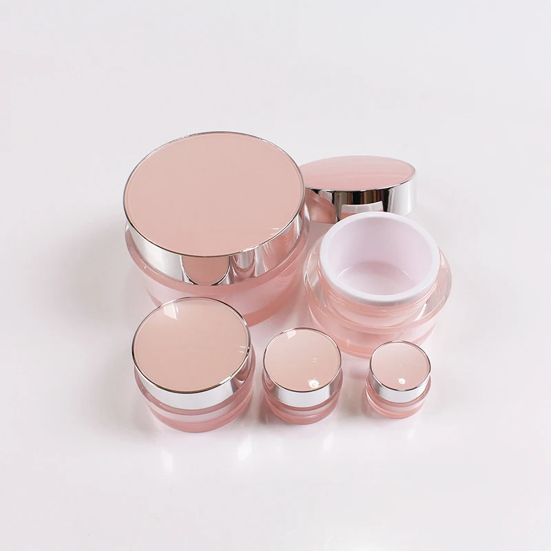 2g-100g Empty Eye Face Cream Jar Body Lotion Packaging Bottle Travel Acrylic Pink Cosmetic Container Makeup Emulsion Sub-bottle