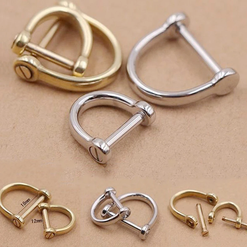 Brass/Stainless Steel Screwed D Ring Clasps Anchor Shackle Adjustable For Key Chain Paracord Bracelet Belt Leather Craft Decor