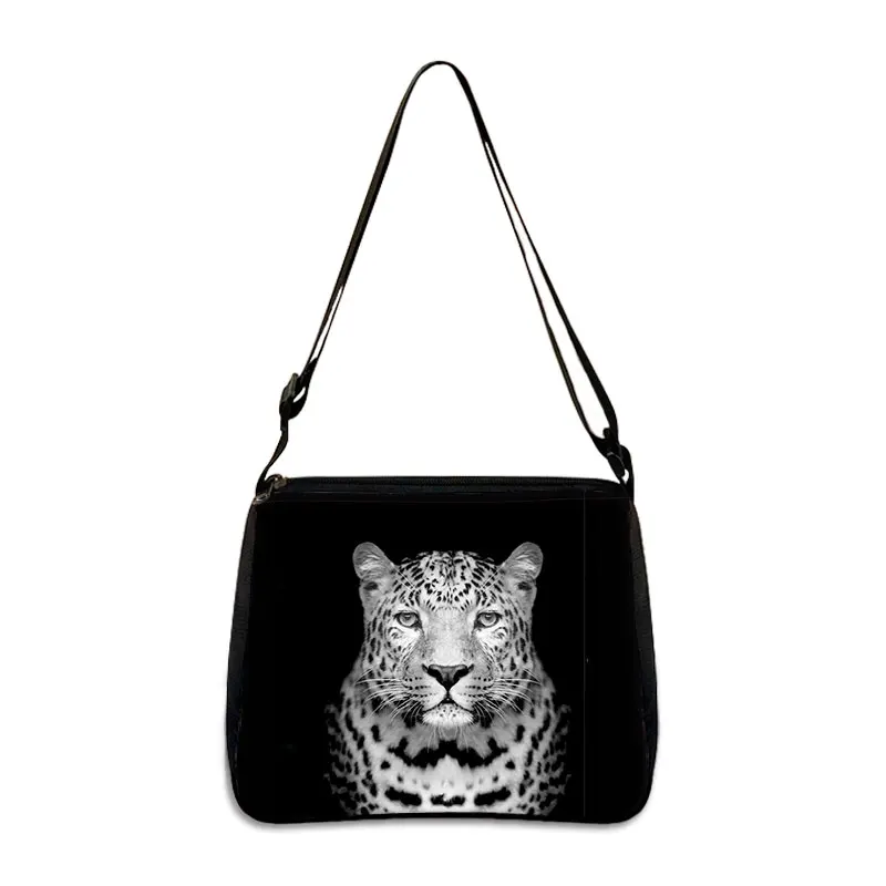 Black White Animal Print Tiger/Wolf/Elephant Shoulder Bag Ladies Leisure Shopping Handbag Storage Bags Giraffe/Zebra Tote Bag