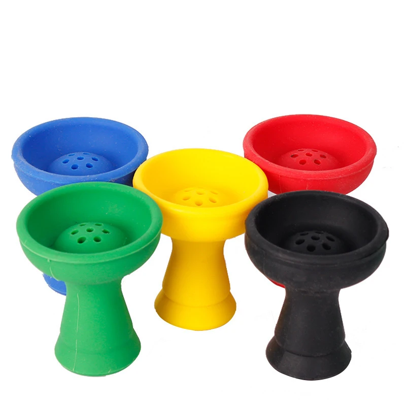 Silicone Hookah Bowl 7 Hole Silicon GEL Hookha Head Multi Flavor Holder Flovour Topper Shisha Container Unbreakable Chicha Cup