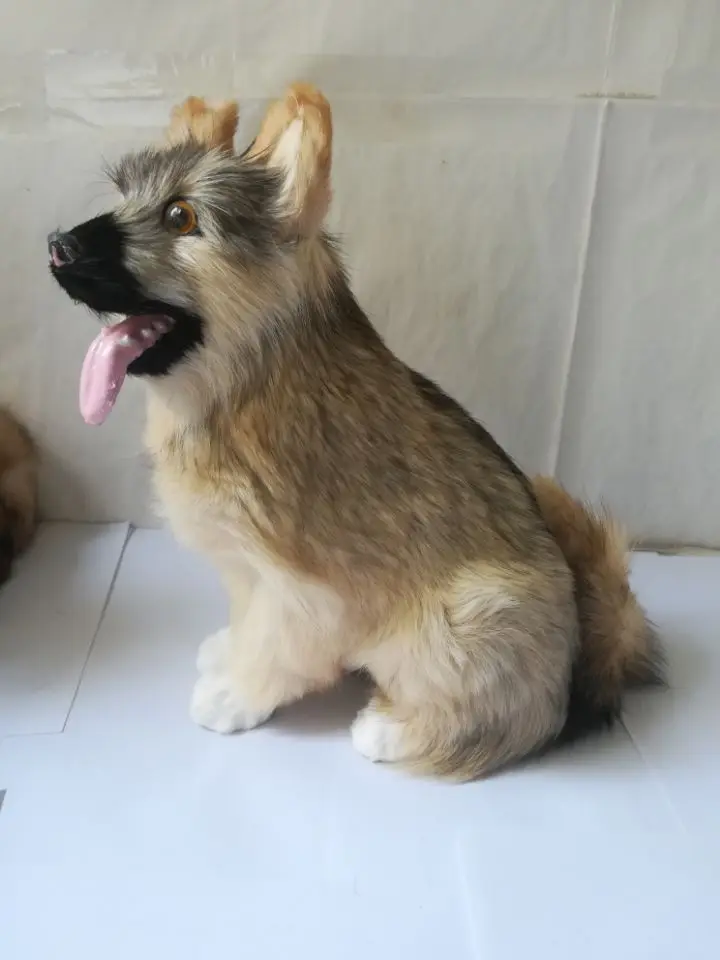 Wolfhound Dog Model Realistic Squatting Figure Plastic Gift Approx. 22x27cm XF2877