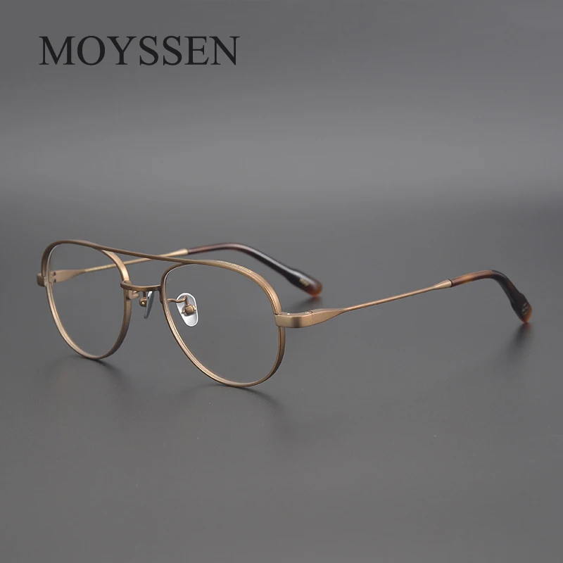 Men's Pilot Style Pure Titanium Vintage Glasses Frame Women Brand Designer Super Light Optical Myopia Prescription Eyeglasses