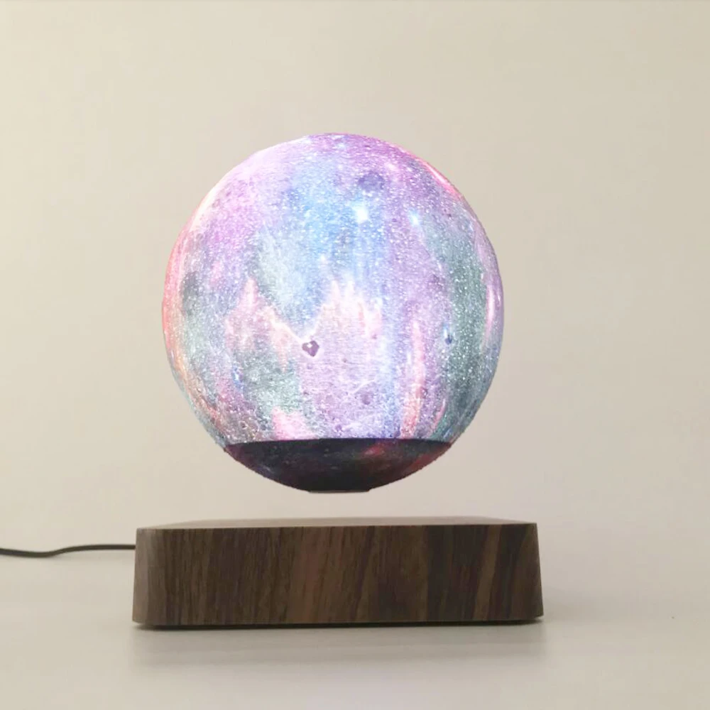 LED Night Light 3D Magnetic Levitation Colorful Rotating Galaxy Floating Table Desk Lamp For Home Decoration Creativity Gift
