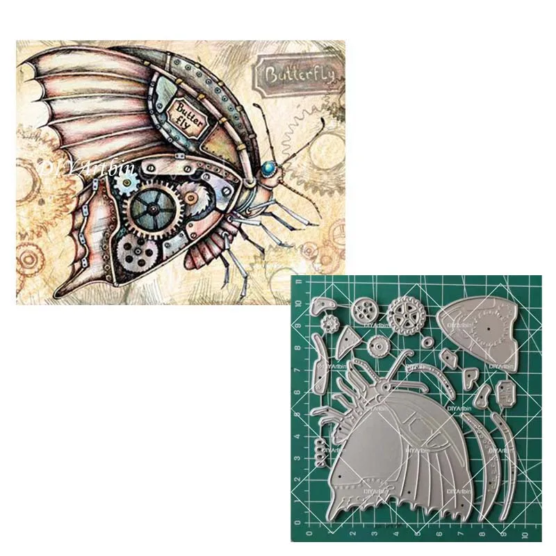 Motyl matryca do cięcia metalu nowe matryce Steampunk do książki tłoczenie folderu Scrapbooking Handmade Craft umiera