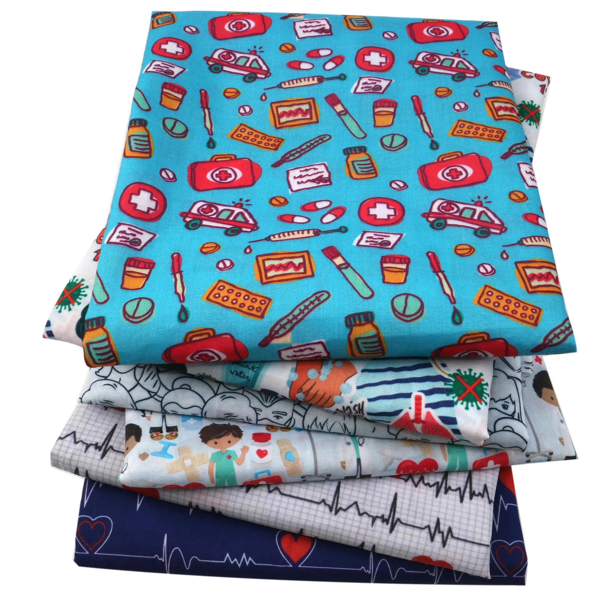 Healthy Nurse Polyester Cotton Fabric for Tissue Kids Home Textile Sewing Quilting Fabrics for Patchwork Needlework  ,c10730