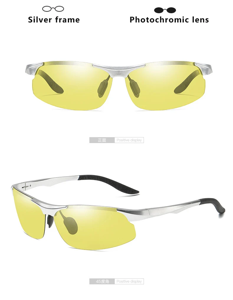Aluminium Magnesium Photochrome Polarisierte Sonnenbrille Männer Fahren Gläser Tag Nacht Vision Fahrer Brille Oculos De Sol Masculino – Detail 13