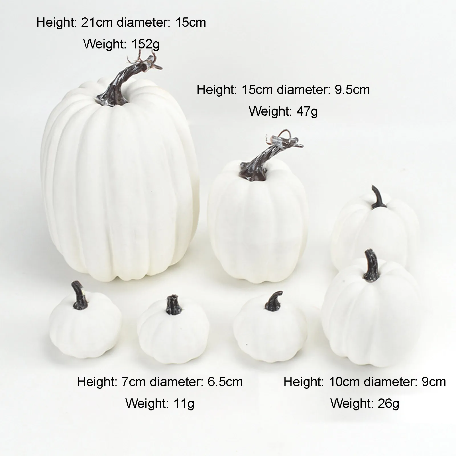 Decorazione del raccolto di caduta del mestiere artificiale del modello della zucca di simulazione di Halloween 7Pcs