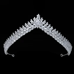 Tiaras and Crown HADIYANA Gorgeous Shiney Zirconia Bride Wedding Headband Party Women Hair Accessories BC6026 Corona Princesa