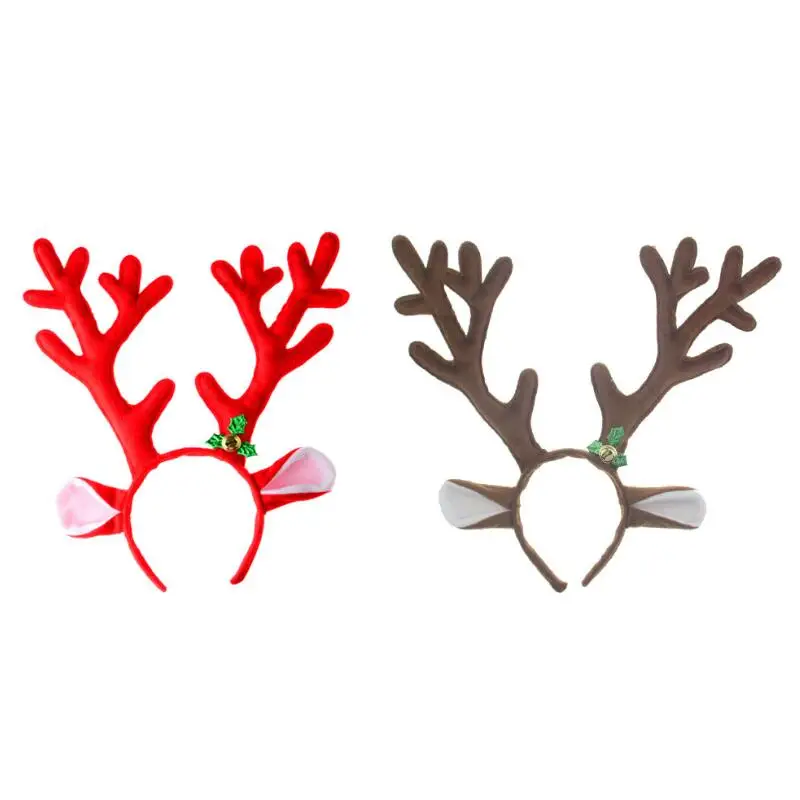 Christmas Decoration Deer Bell Large Antlers Christmas Head Hoop Buckle Xmas Party Suppliers Holiday Gifts LX8722