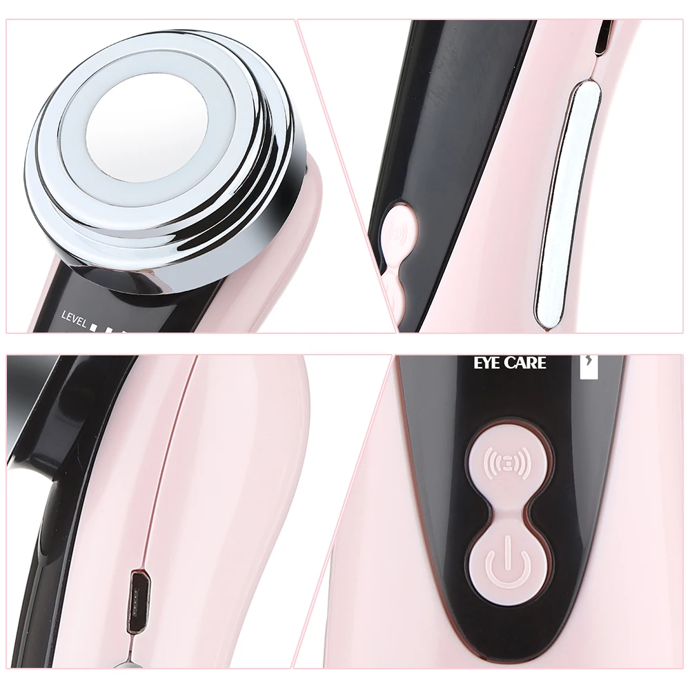 4 In 1 Mesotherapy Facial Lift Devices Spa Vibrating Face Massager LED Skin Rejuvenation Clean EMS Microcurrent Skin Tightening