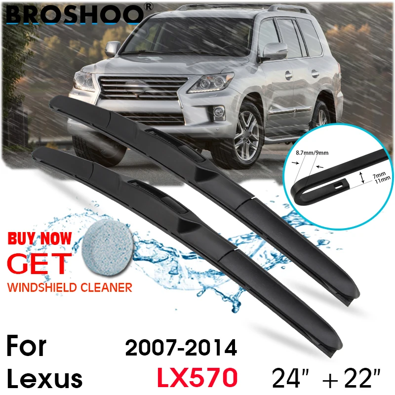 

Car Wiper Blade Front Window Windscreen Windshield Wipers Blades J hook Auto Accessories For Lexus LX570 24"+22" 2007-2014