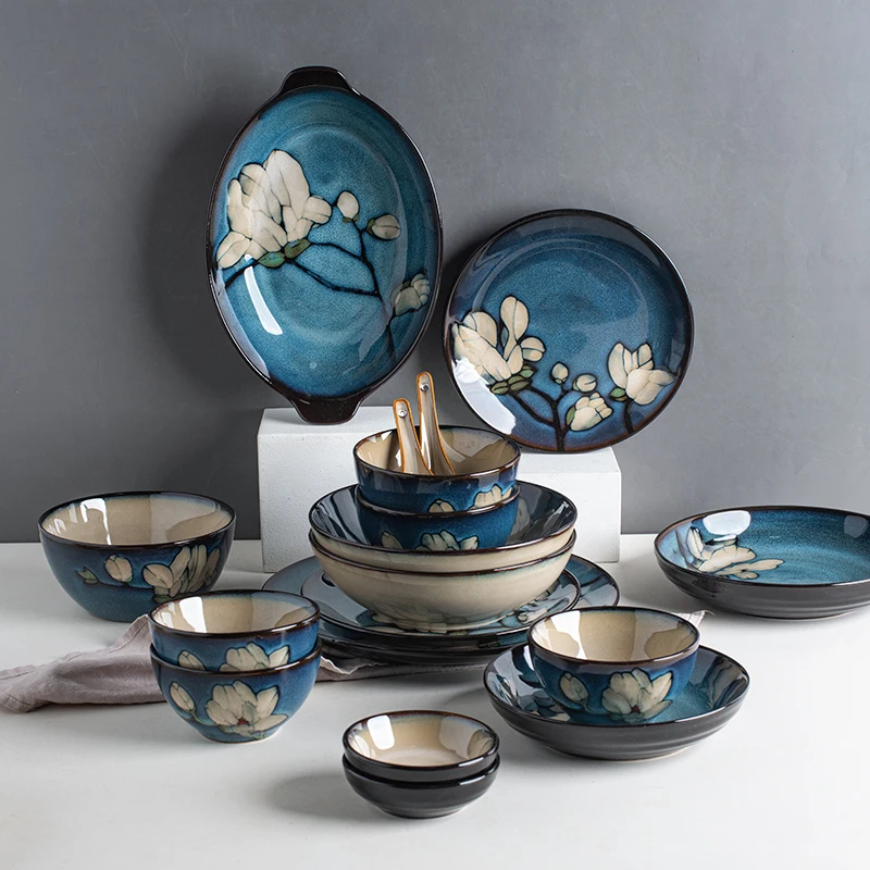 Creative dishes, household personalized Western dishes, soup bowls, Chinese ceramic tableware set, bowl and plate combination