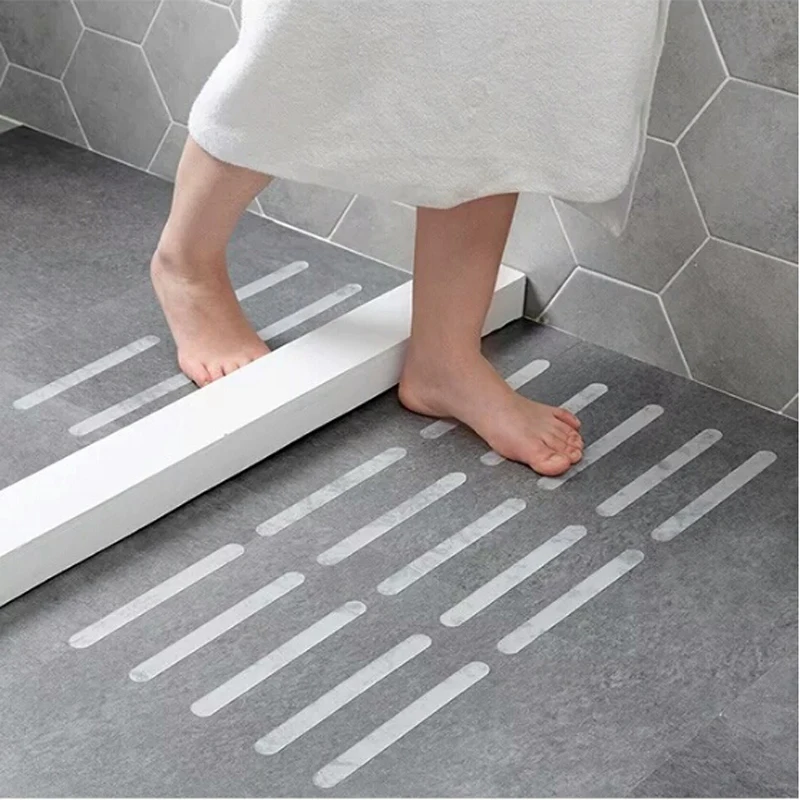 5Pcs Transparent Anti Slip Strips No-Slip Stickers Bathroon Shower Kitchen Floor Stairs Slip Resistan Stickers Adhesive Tape