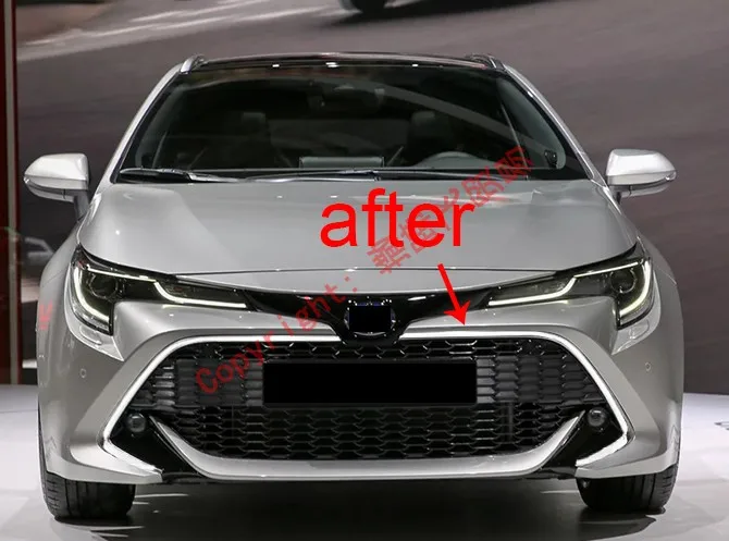 ABS Chrome Front Bumper Grille Trim For Toyota Corolla Hatchback Auris Sport 2019 2020 Car Accessories Stickers