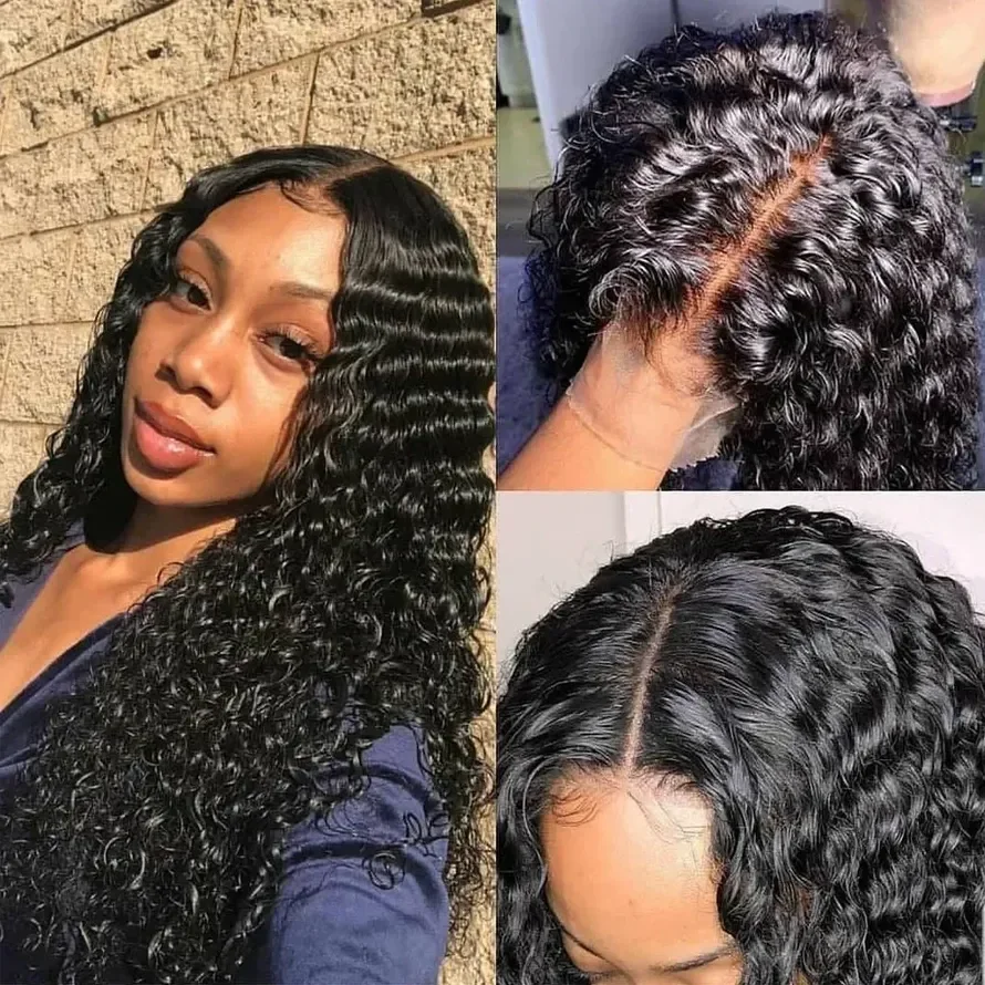 Water Wave Wig 13x6 HD Lace Front Human Hair Wigs Brazilian Curly 13x4 Lace Frontal Wig 250% 4x4 5x5 Lace Closure Wig PrePlucked