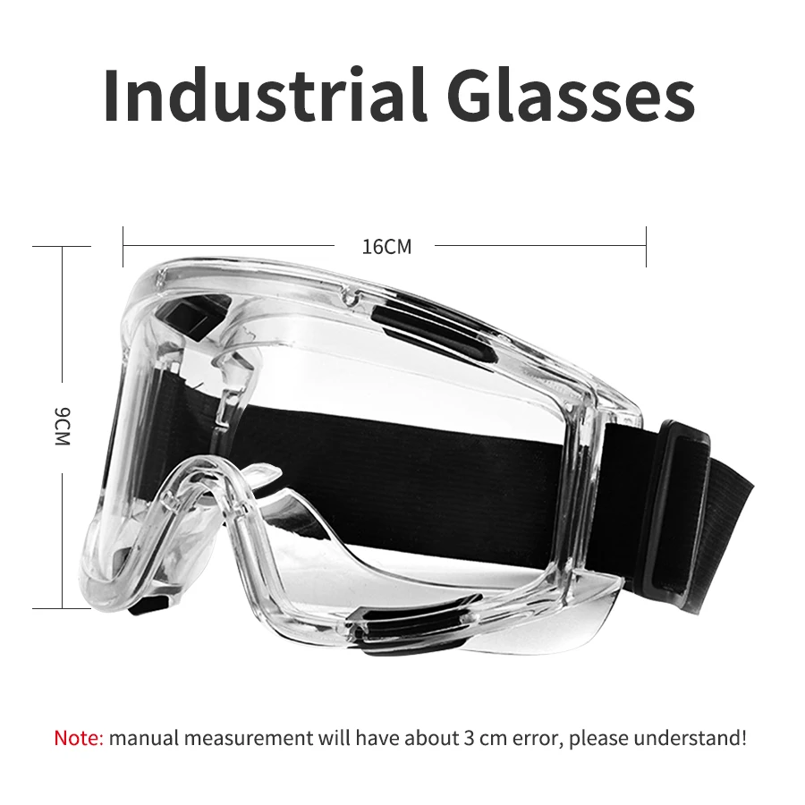 Anti-Fog Safety Goggle Anti-Splash Anti-Shock Dust-Proof Motorcycle Riding Sand-Proof Transparent Laboratory Protective Glasses