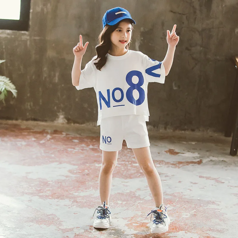 Teenage Girls Clothing Sets Summer Fashion Top And Shorts Little Princess Suit 5 6 7 8 9 10 11 12 13 14 Years Old Kids Clothes