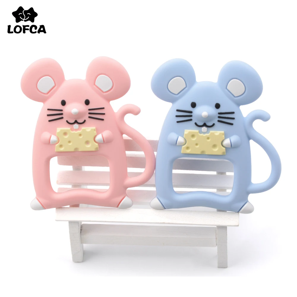 เมาส์ของเล่น Teether สร้อยคออุปกรณ์เสริมทารก Chew ของเล่นซิลิโคนลูกปัด Soft Teether DIY เด็ก Teething