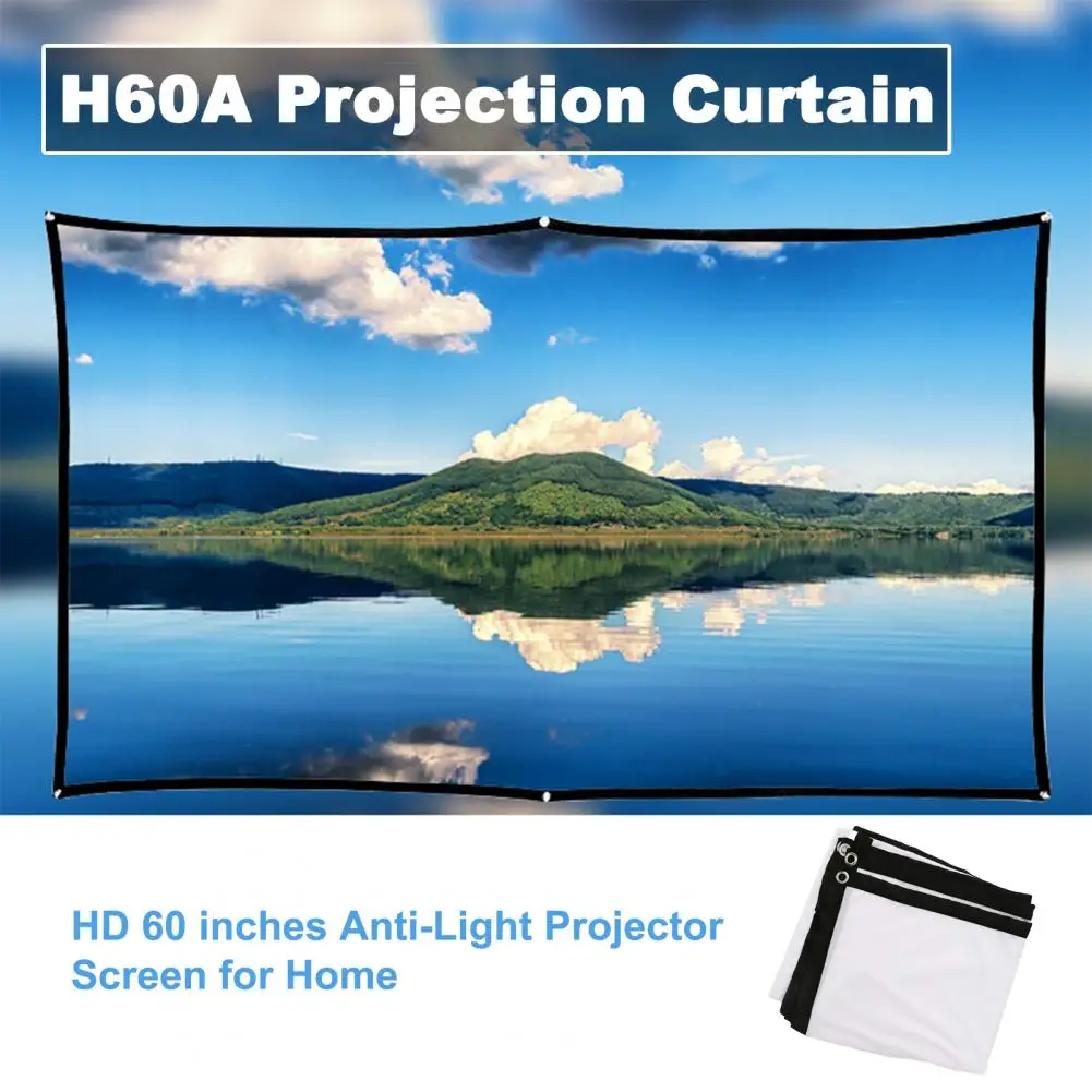 High Brightness Reflective Projector Screen 60 100 130 inch 16:9 Fabric Cloth Projection Screen for Espon Ben-q Home Beamer