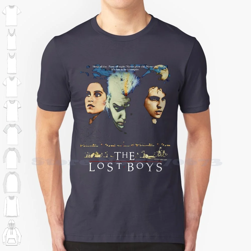 100% Cotton T-Shirt Halloween Vampire Movie Kiefer Sutherland Corey Haim Corey Feldman Carla Horror