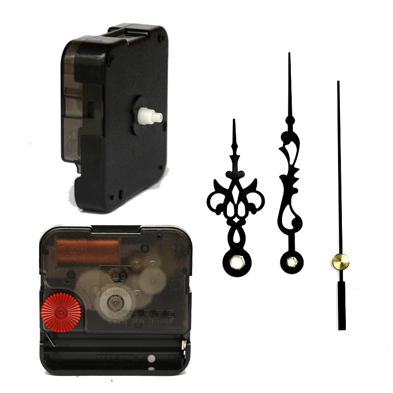 12888 Snap In Type wall clock mechanism with 9301# black hands Silent Plastic DIY Clock Accessory kits Sweep Quartz Movement