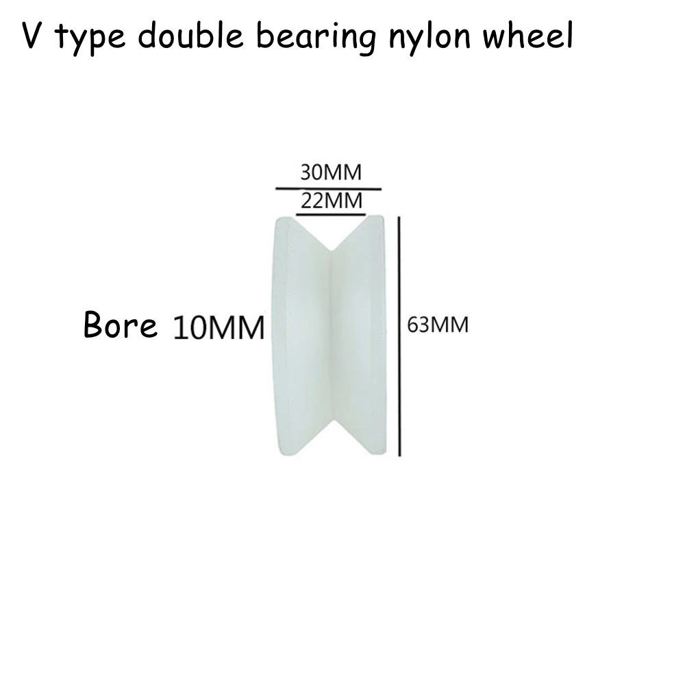 U-type V-type H-type doppio cuscinetto ruota in nylon doppio cuscinetto in plastica puleggia di guida ruota rullo in nylon
