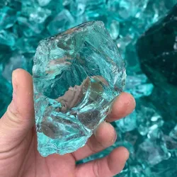 Clear Sea Blue Crystal Colored Glaze Tumbled Crushed Gemstones Glass Vase Filler Fish Tank Landscaping Home Decor Crafts