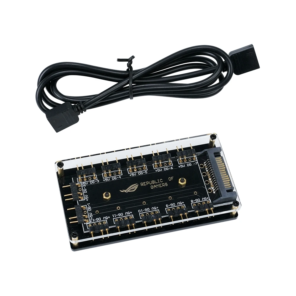 5V 3PIN Fan Light Strip AURA Sync Motherboard Spliter HUB SATA Molex Independly Power Supply Reduce Mainboard Burden