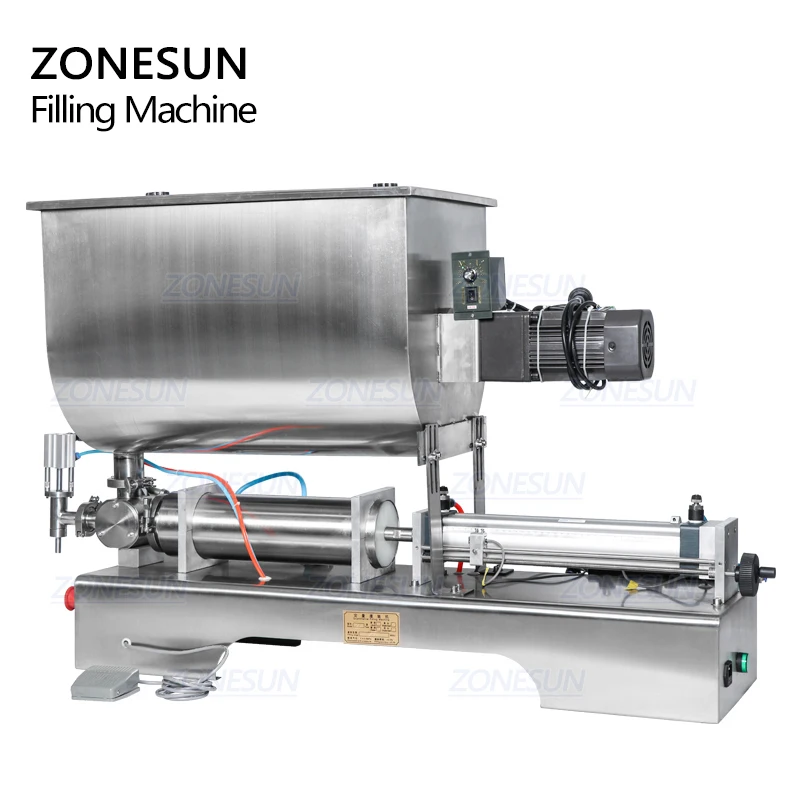 ZONESUN Mixing Filling Machine Gel Cosmetic Hand Sanitizer Honey Paste Cooking Oil Cream Bottle ZS-GTU1