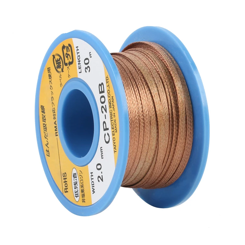 Newest 100% Brand Original Japan GOOT Desoldering Wicks Bulk-Length Spool of RoHs Lead-free MSDS for RMA Base Flux