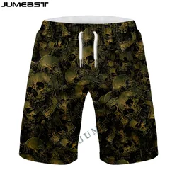 Jumeast-Pantalon de survêtement décontracté pour hommes et femmes, short de planche pour enfants, short de plage pour enfants, troncs d'été, crâne de chasse 3D, CamSolomon