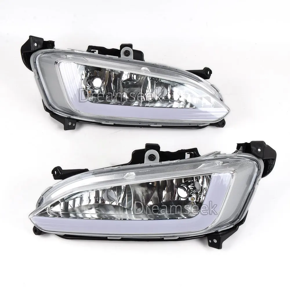 DRL For Hyundai Santa Fe IX45 2013 2014 2015 LED Daytime Running Light Waterproof Driving Fog Lamp with Turn Signal