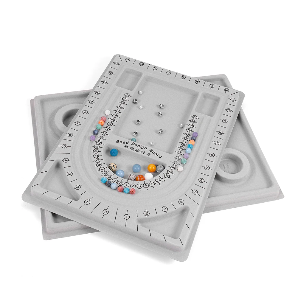 Grau Strömten Perle Bord Für DIY Armband Halskette Perlen Schmuck Machen Organizer Fach Design Handwerk Messung Werkzeug Zubehör