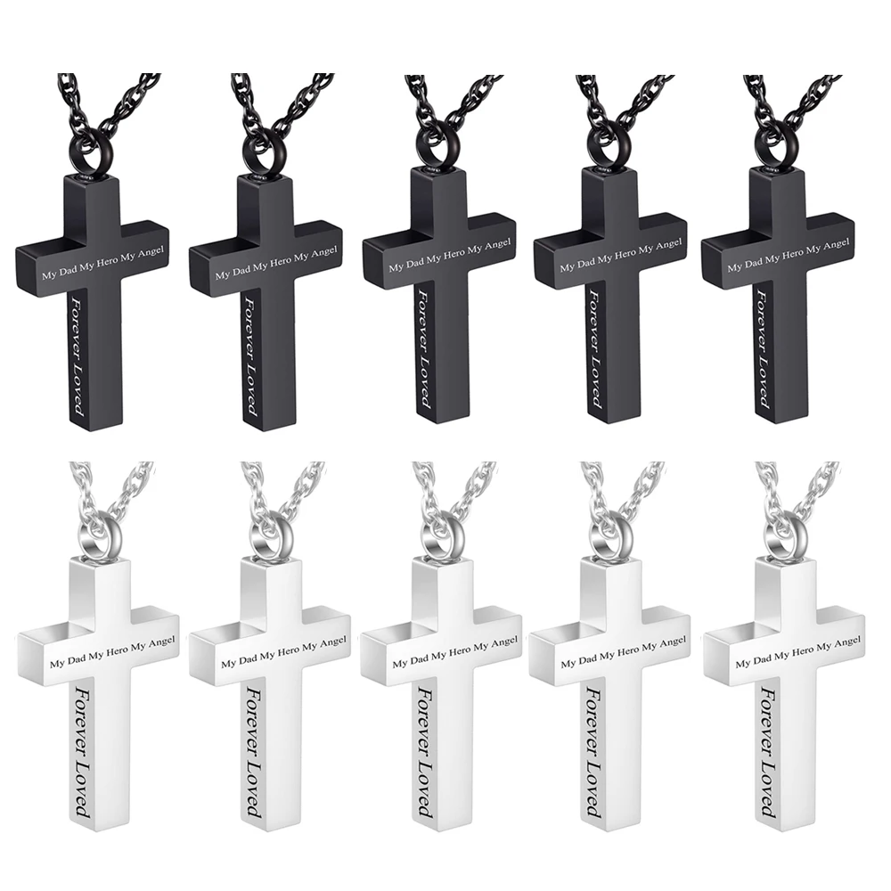 Stainless steel cross urn necklace cremation jewelry for ashes pendant Memorial jewelry Memorial beloved pet and human