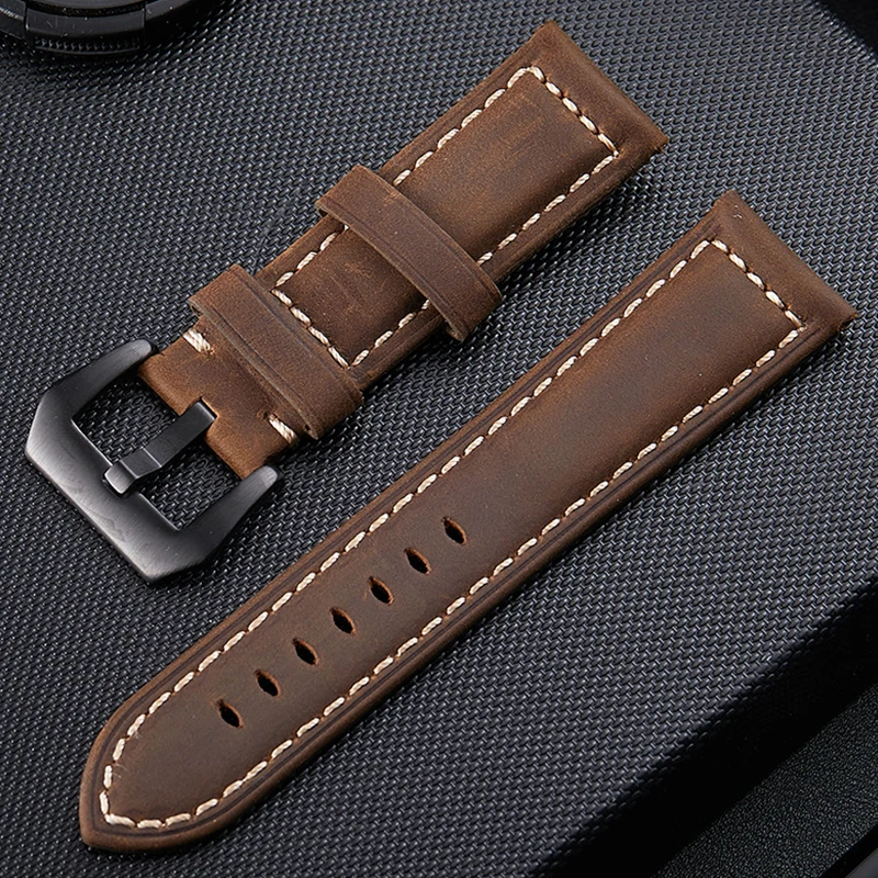 UTHAI P32 Watchbands Double-sided first layer cowhide strap 22mm watch band Soft real cowhide heart 20mm leather strap