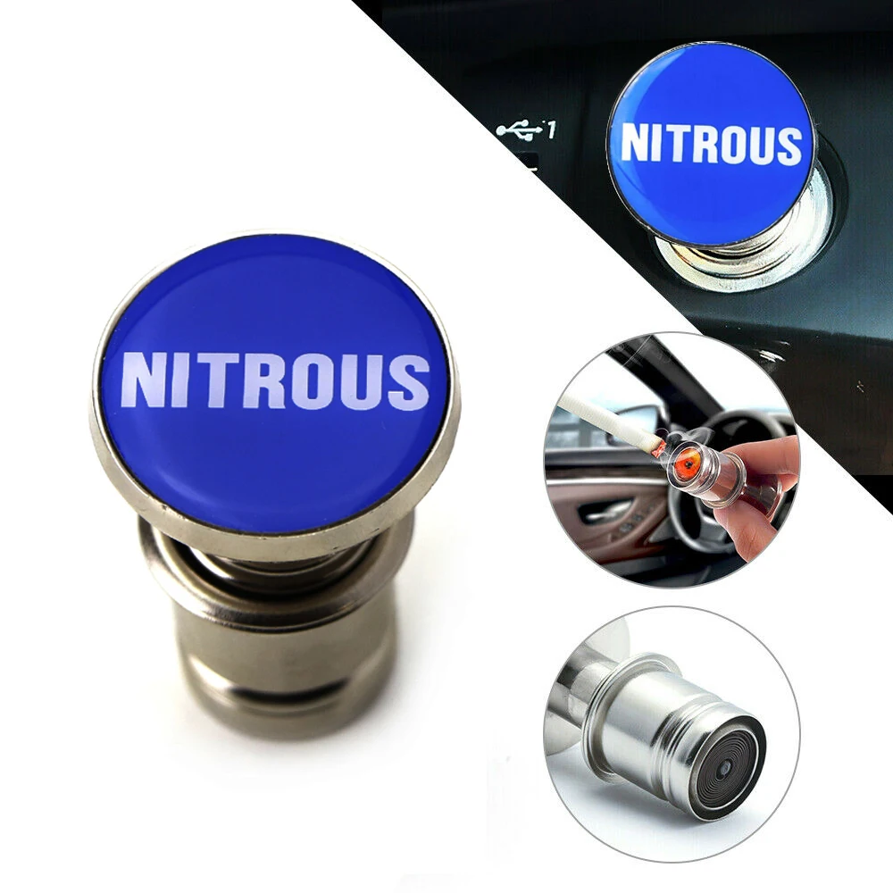 

Universal Sport Blue "NITROUS" Push Button Car Cigarette Lighter Car Accessories