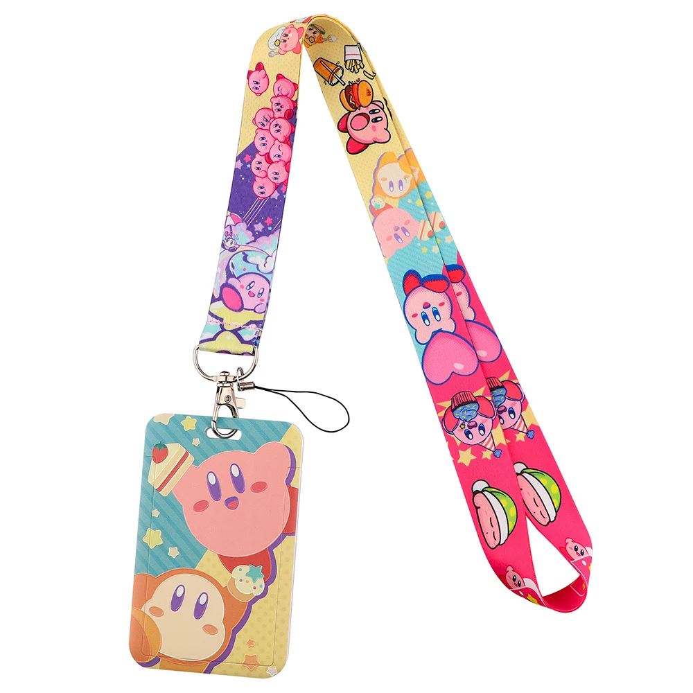 ER1649 Cartoon Kawaii Pink Fairy Lanyard Card Holder Student Hanging Neck Mobile Phone Lanyard Badge Subway Access Card Holder